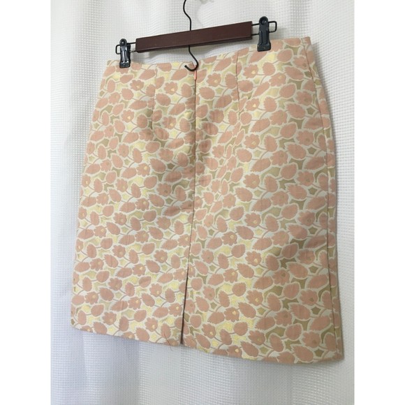 Merona Women Skirt Pencil Straight Sz 8 Peach Gold Metallic Brocade Evening SK5 - Picture 3 of 8